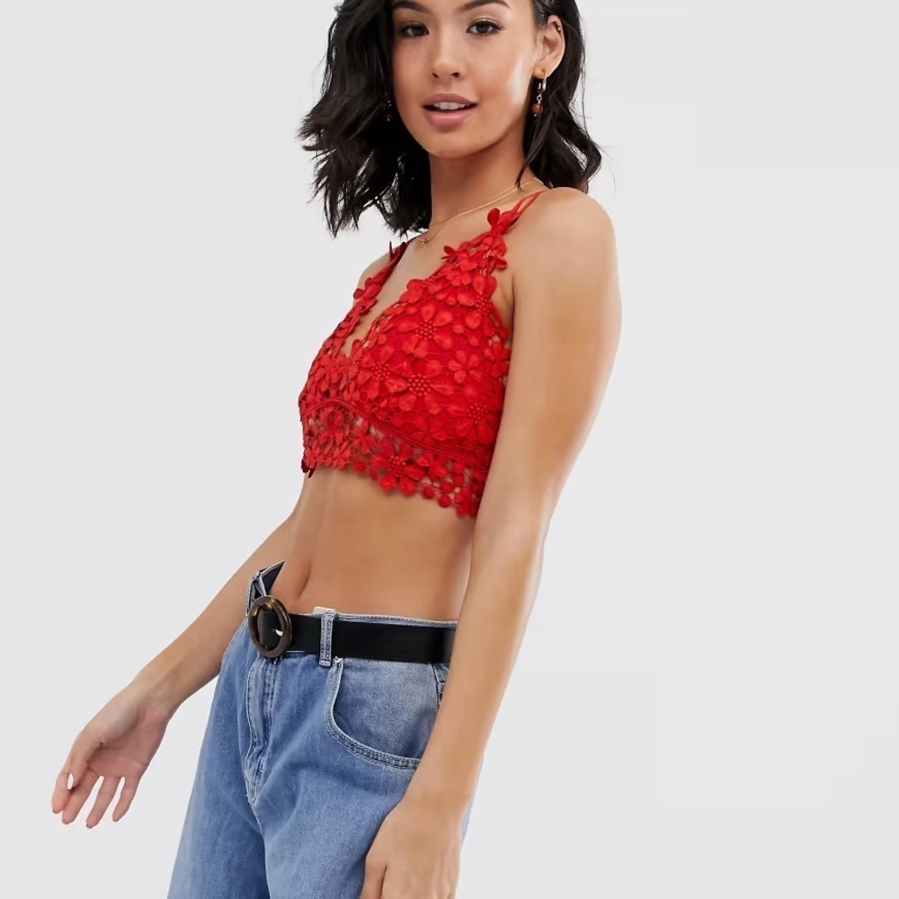 FREE PEOPLE Miss Dazzie Bralette Red - Picture 2 of 5